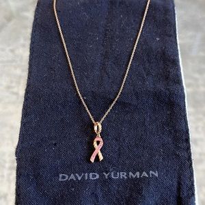 David Yurman Cable Collectibles Ribbon Necklace Rose Gold Pavé Pink Sapphires